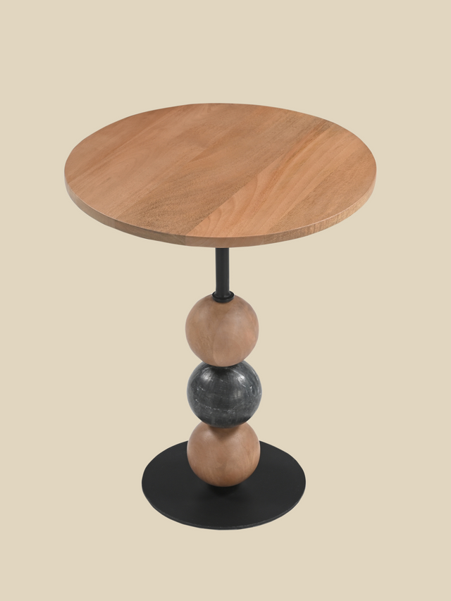 Lydia Mango Wood Sculptural Side Table - Light Wood