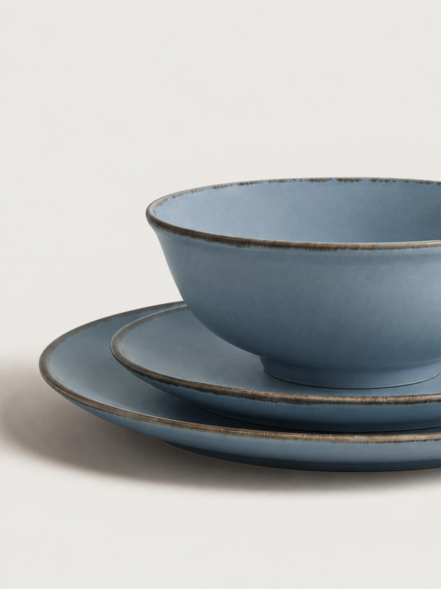 Cassia Blue Porcelain Dinner Plates - Set of 6