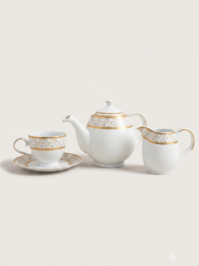 Denis Porcelain Cup & Saucer - Set of 2