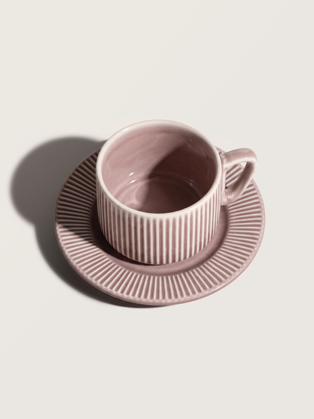 Cosima Blush Porcelain Cup & Saucer - Set of 2