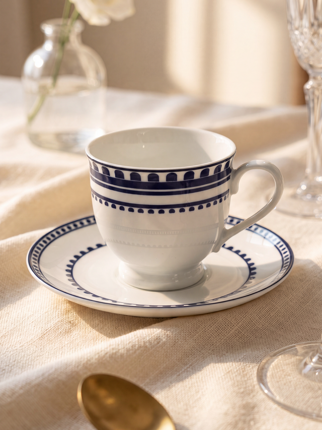 Silvane Porcelain Cup & Saucer - Set of 2