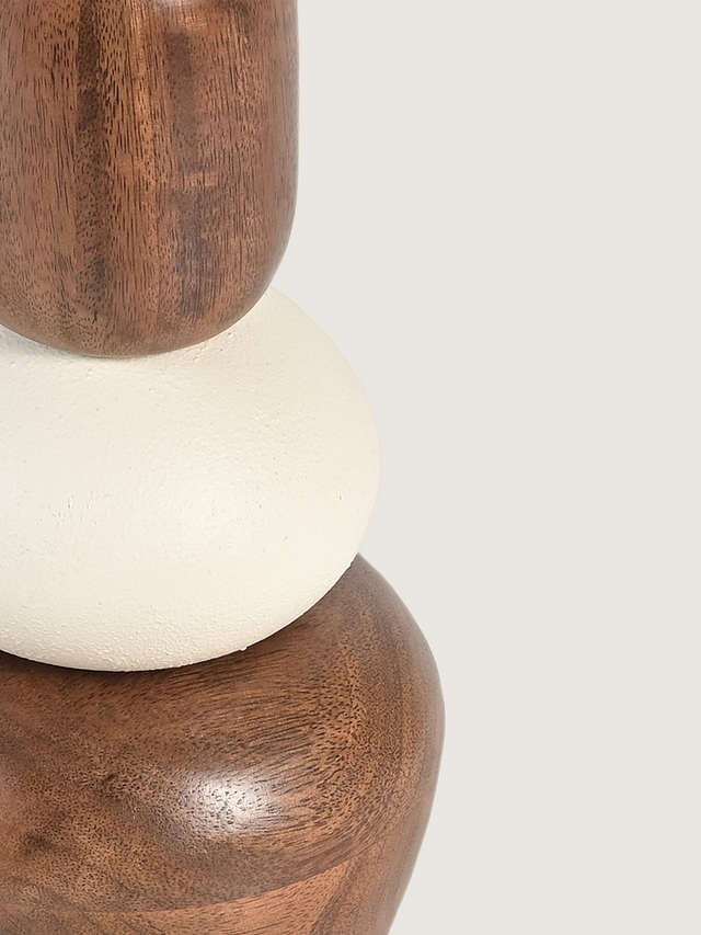 Peba Mini Mango Wood Pebble Lamp Base