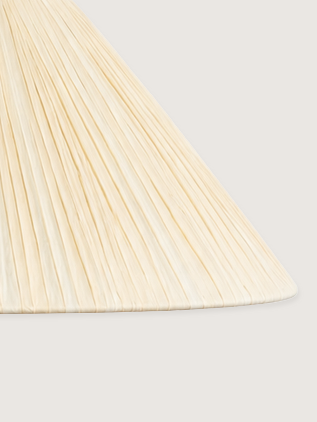 Nicola Raffia Lampshade with Geometric Marble Base