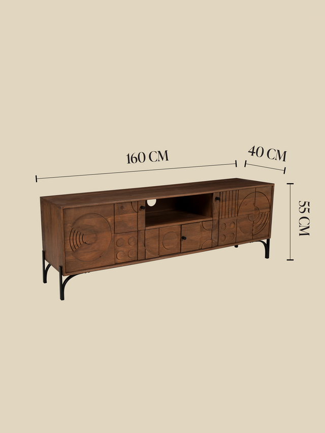 Bastian Mango Wood Media Unit