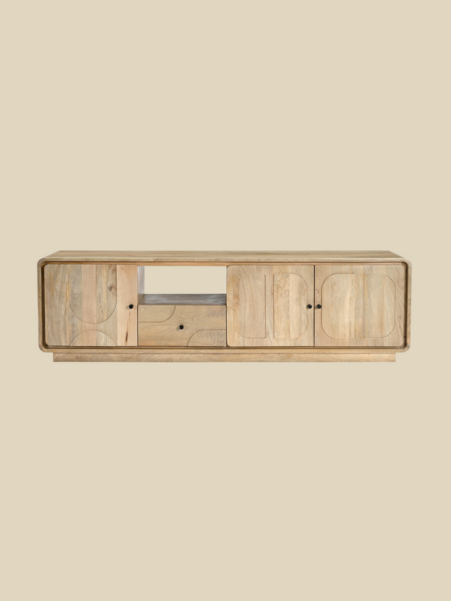 Luce Mango Wood Three Door Media Unit