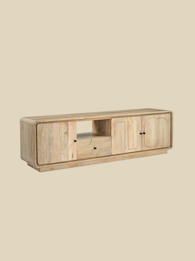 Luce Mango Wood Three Door Media Unit
