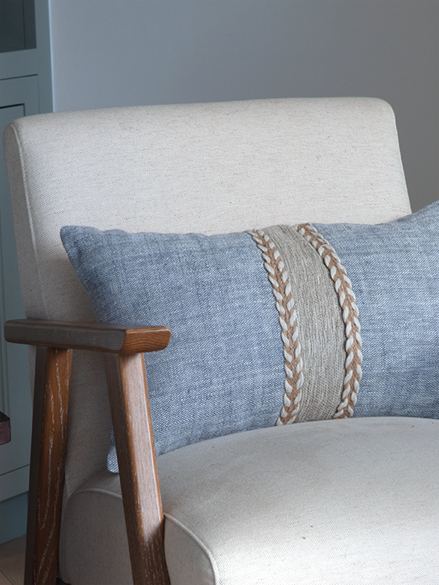 Kenil Blue Hand-woven Cushion