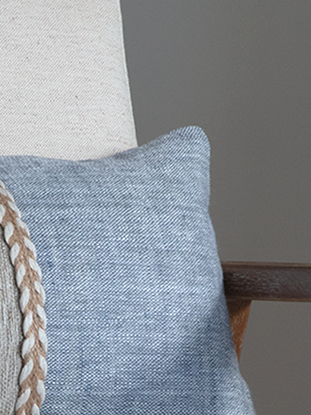 Kenil Blue Hand-woven Cushion