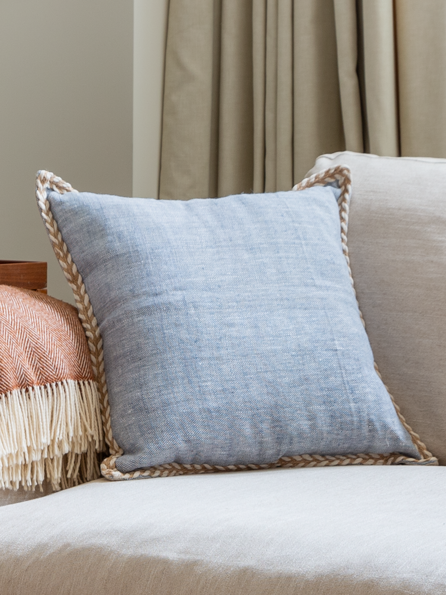 Hamir Blue Hand-woven Cushion