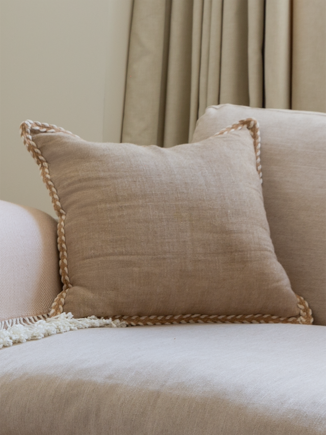 Hamir Beige Hand-woven Cushion