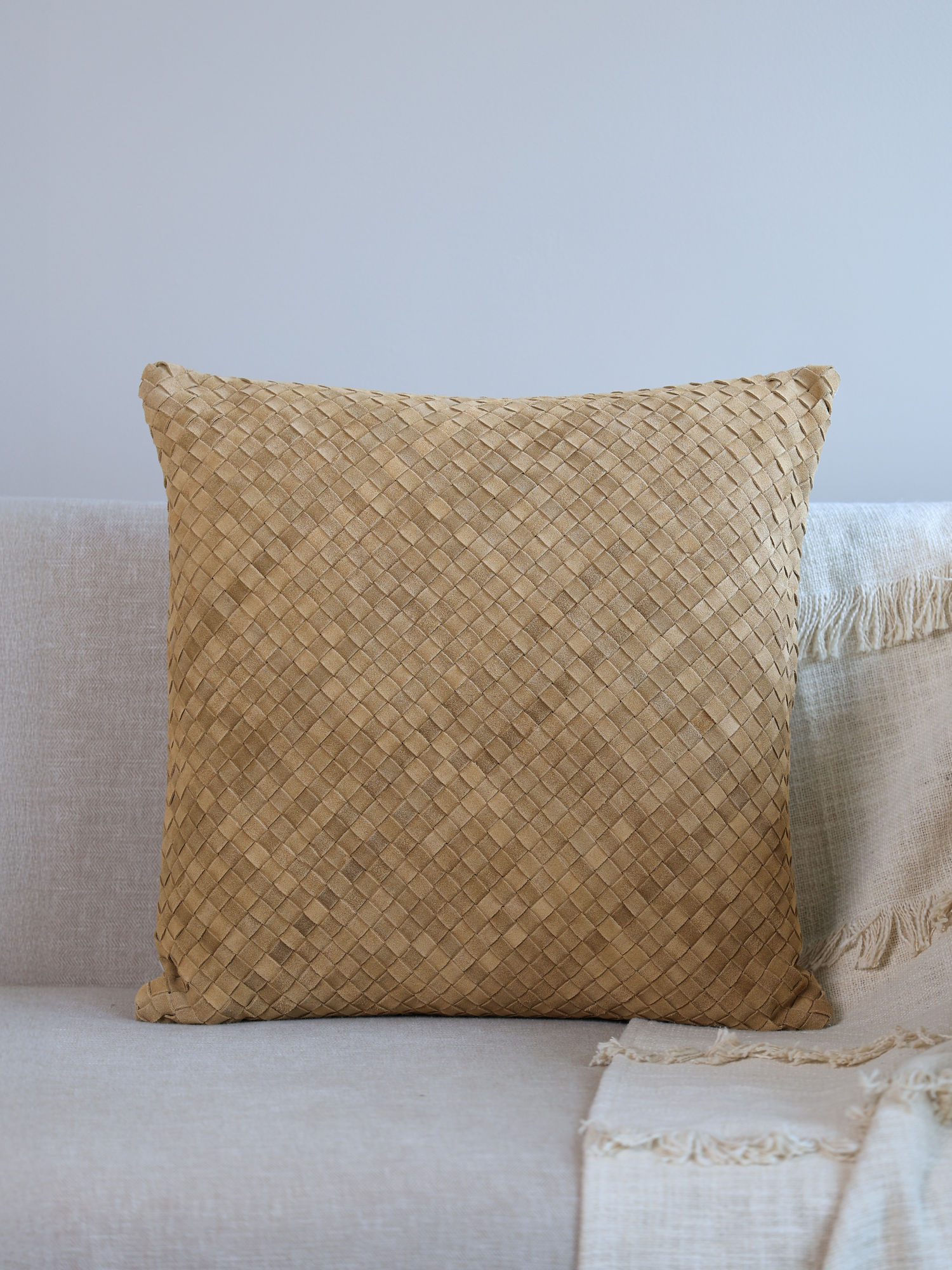 Ann Tan Suede Leather Cushion