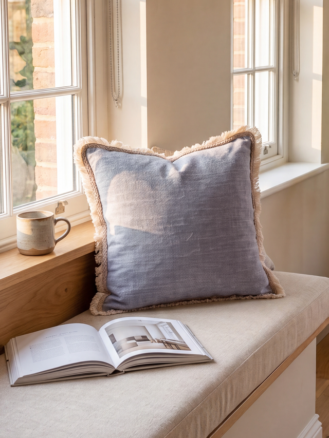 Stella Hand-woven Cushion - Light Blue