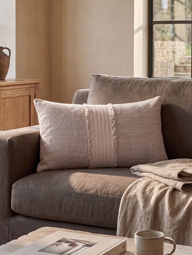 Jan Beige Hand-woven Cushion