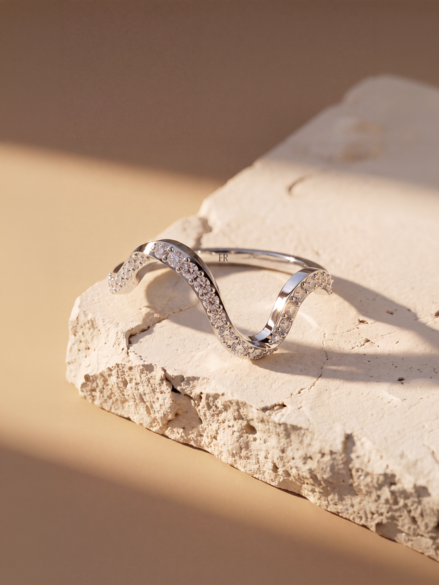 Wave Lab Diamond Ring - Sterling Silver