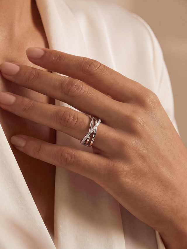 Entwine Lab Diamond Ring - Sterling Silver