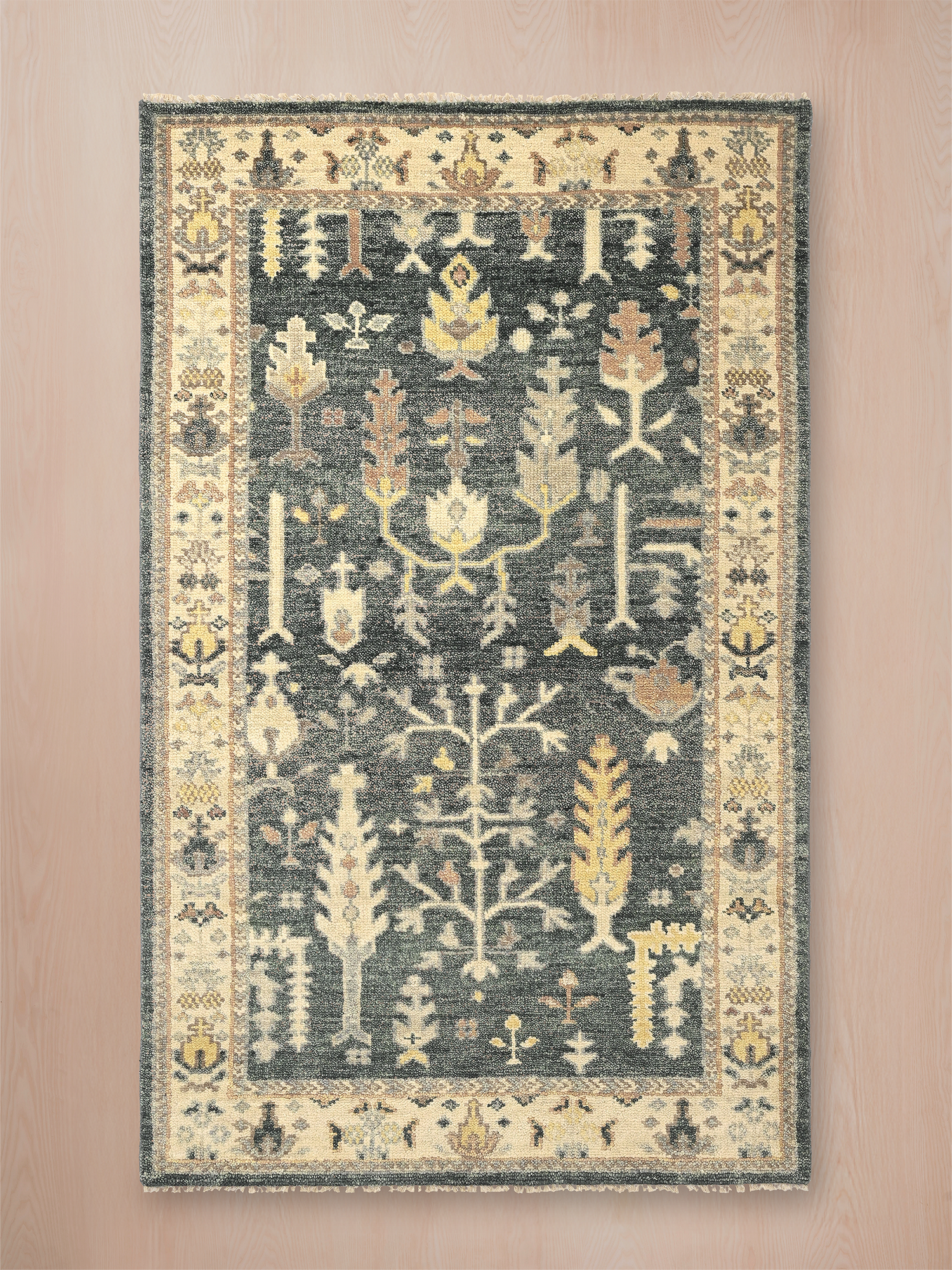 Midnight Garden Hand-knotted Wool Rug