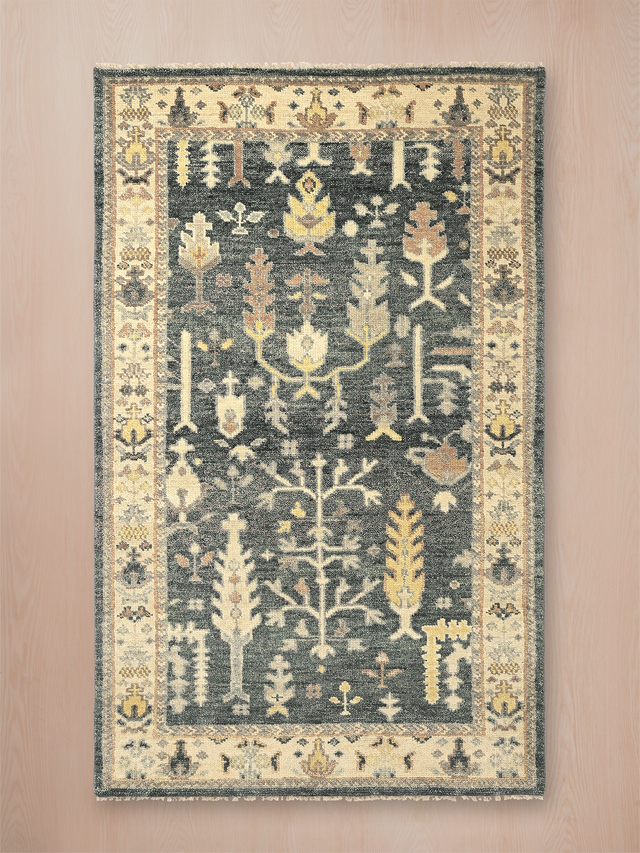 Midnight Garden Hand-knotted Wool Rug