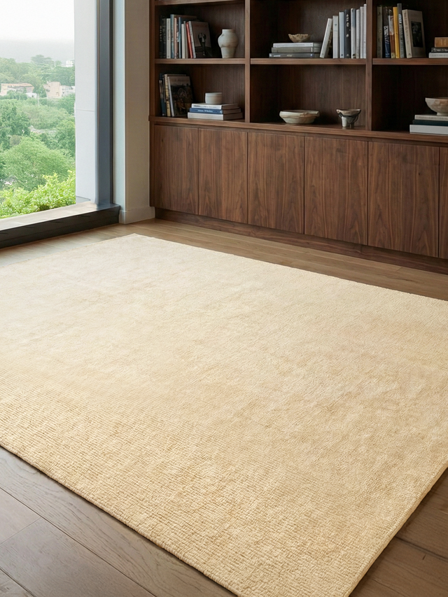 Rumi Beige Handloom Wool Rug