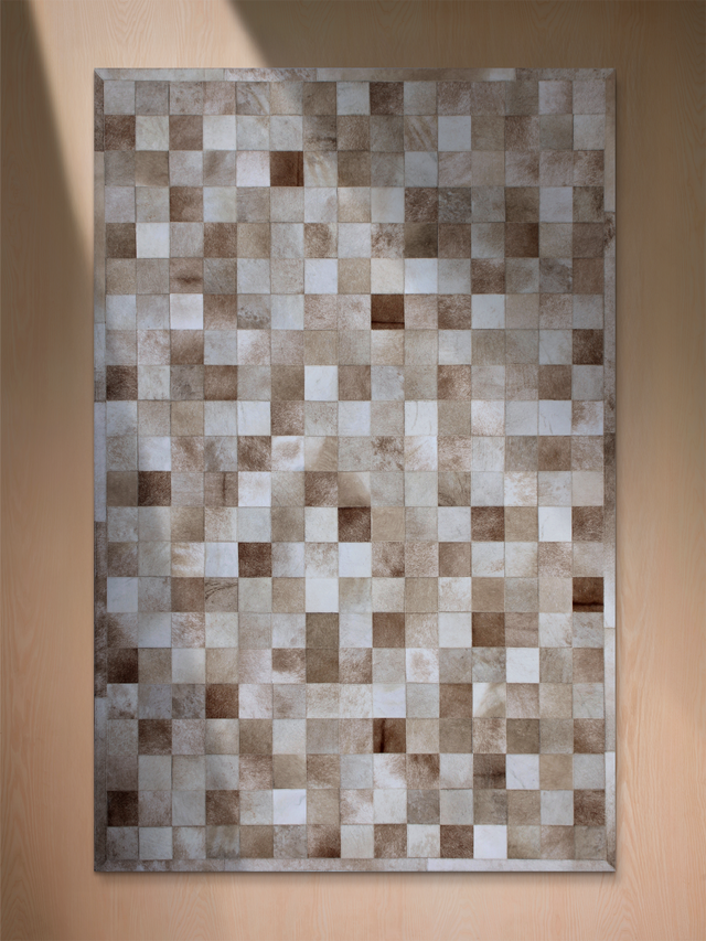 Reyan Beige Hide & Wool Rug