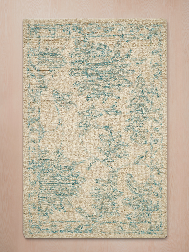 Tulip Hand-tufted Wool Persian Rug - Turquoise