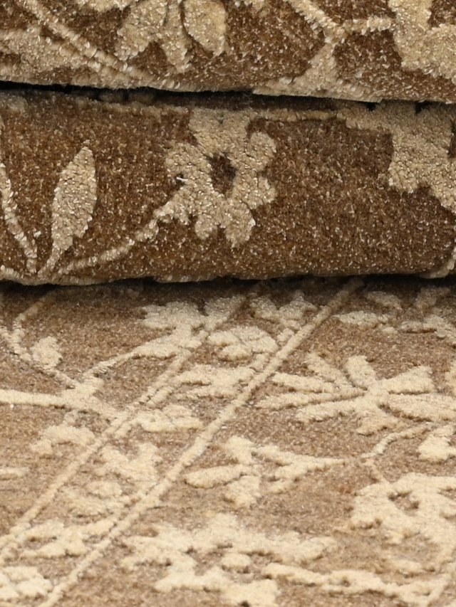 Anahita Brown Hand-knotted Wool-Silk Rug