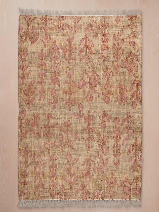 Olive Bliss Hand-woven Jute Rug - Pink