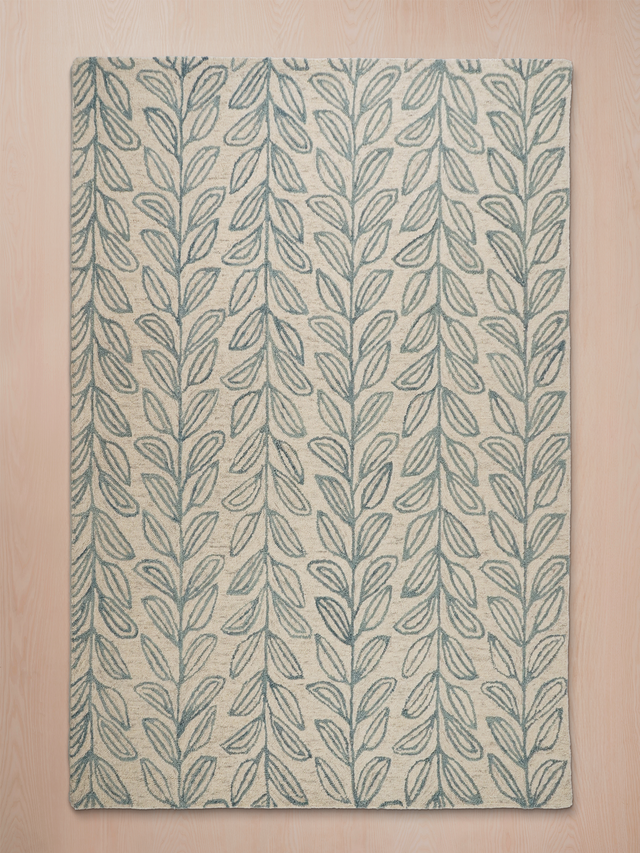 Blooming Blue Hand-tufted Wool Rug