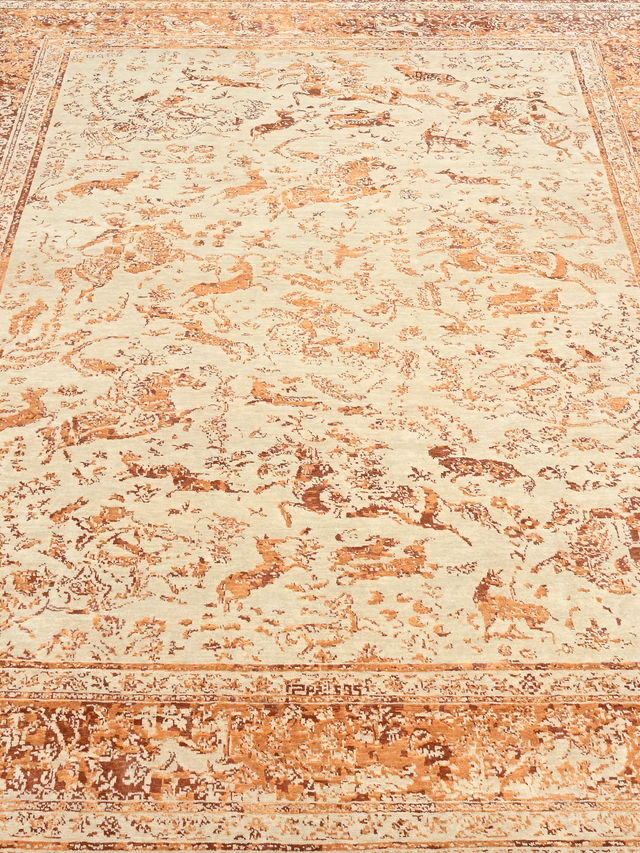 Marvella Hand-Knotted Wool & Bamboo Silk Rug - Beige