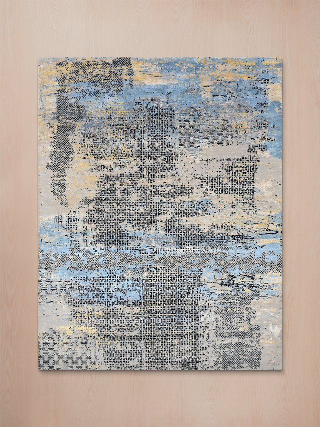 Alvren Hand-Knotted Wool & Bamboo Silk Rug - Grey
