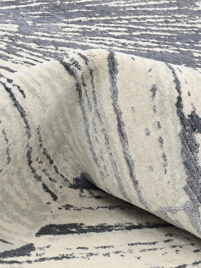 Cedral Hand-knotted Wool & Bamboo Silk Rug - Grey