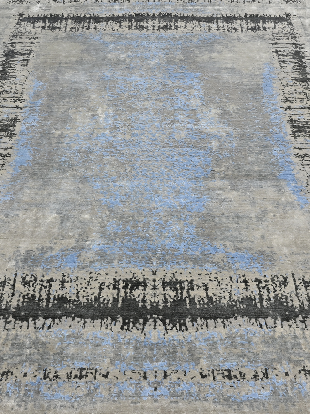 Veylan Hand-Knotted Wool & Bamboo Silk Rug - Grey