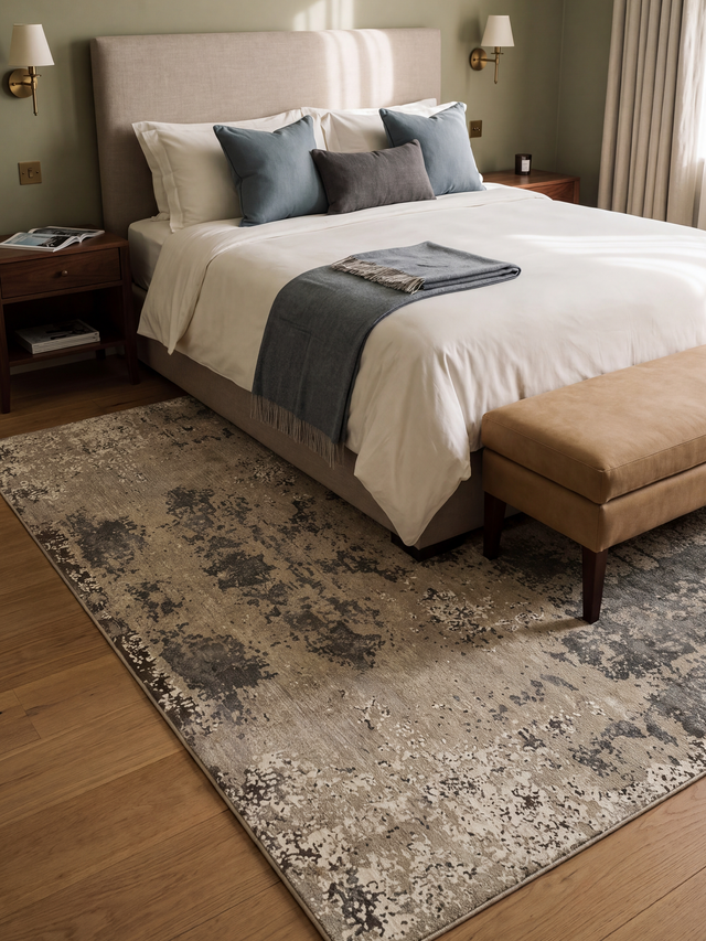 Torven Hand-Knotted Wool & Bamboo Silk Rug - Brown