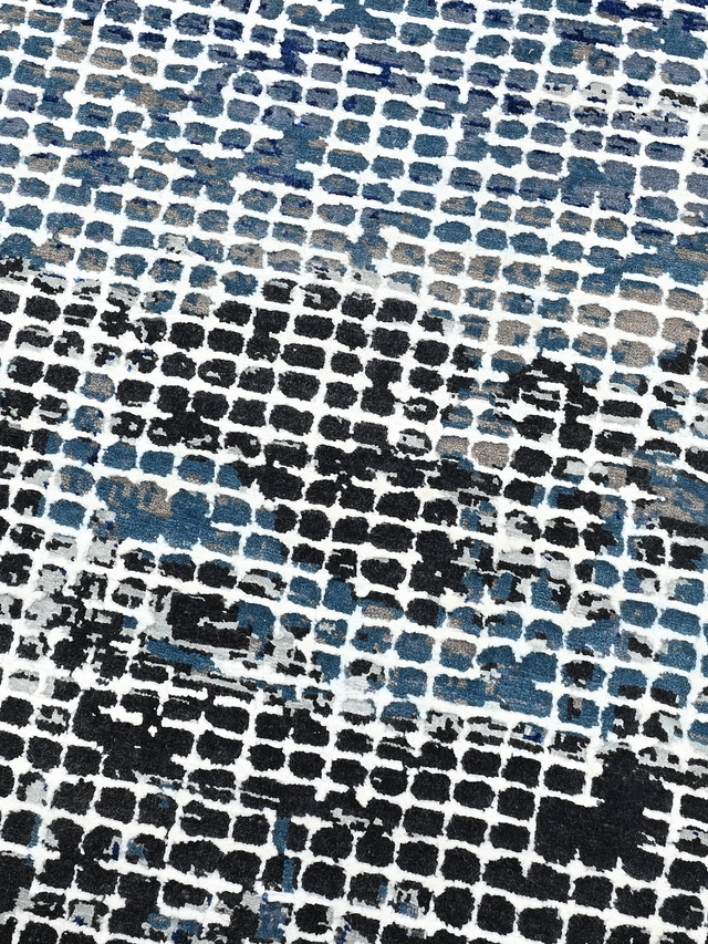 Elvian Hand-Knotted Wool & Bamboo Silk Rug - Blue