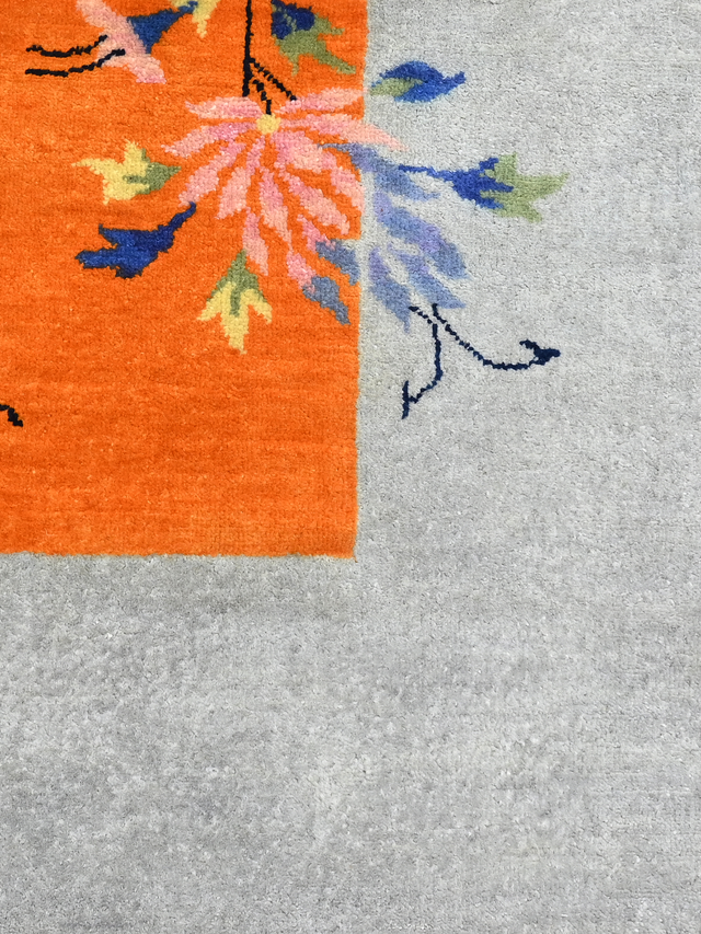 Zareh Hand-Knotted Wool & Bamboo Silk Rug - Orange