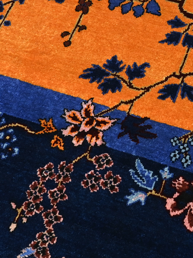 Elsira Hand-Knotted Wool & Bamboo Silk Rug - Orange