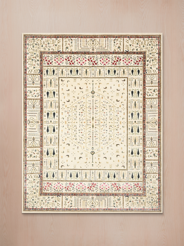 Tarev Hand-Knotted Wool & Bamboo Silk Rug - Off White