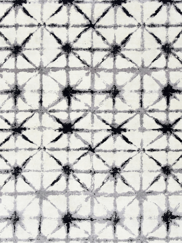 Revon Hand-knotted Wool & Bamboo Silk Rug - Charcoal