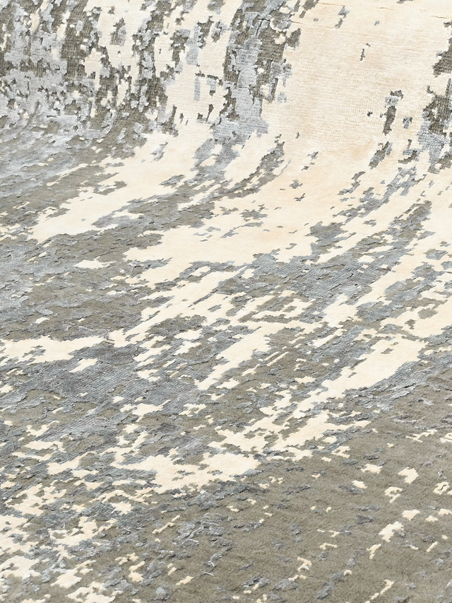 Norell Hand-Knotted Wool & Bamboo Silk Rug - Stone Grey