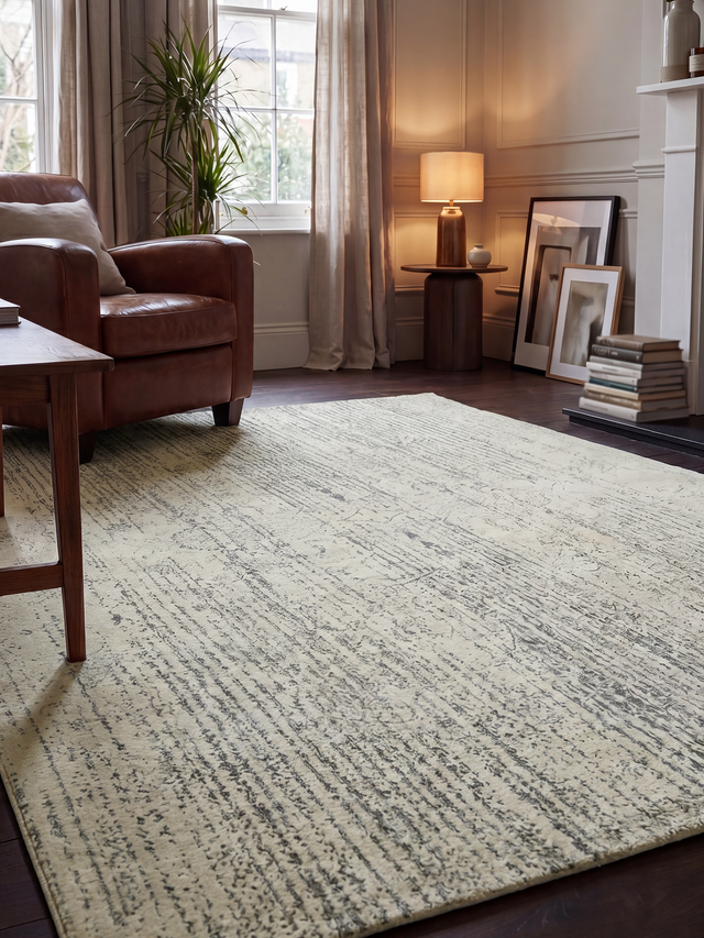 Laar Wool & Bamboo Silk Hand-Knotted Rug - Cream