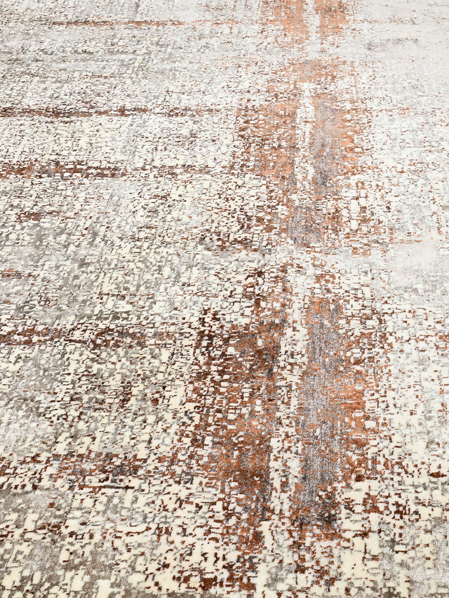 Edrin Hand-Knotted Wool & Bamboo Silk Rug - Brown