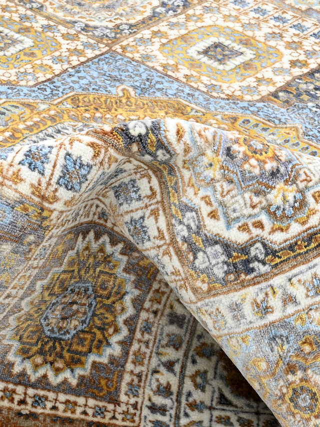 Azira Hand-Knotted Wool & Bamboo Silk Rug - Beige