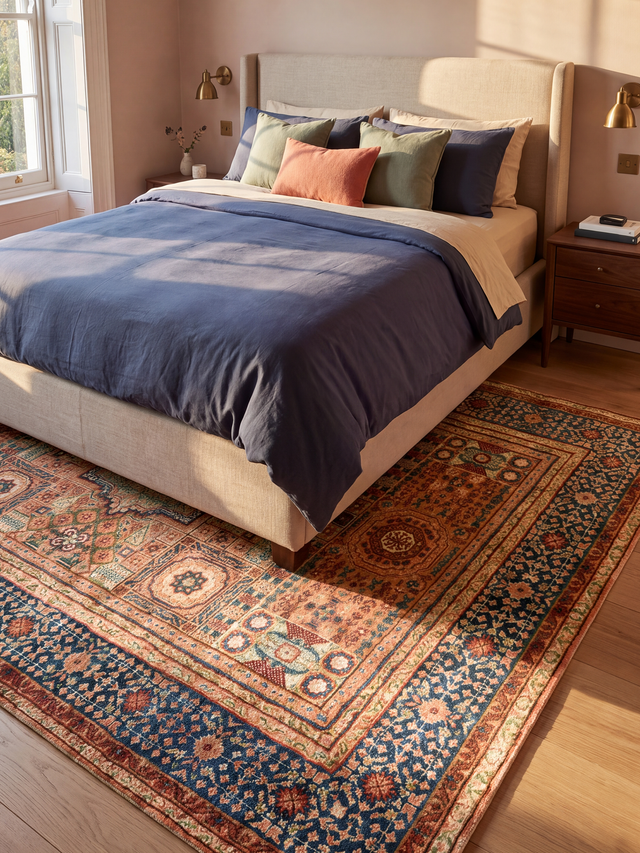 Valira Hand-Knotted Wool & Bamboo Silk Rug - Rust