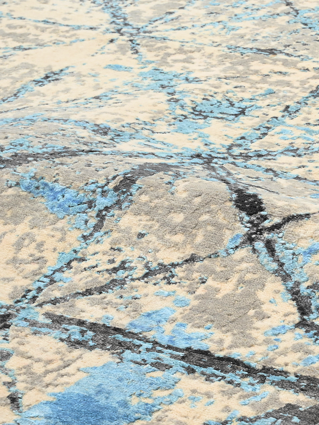 Selvar Hand-knotted Wool & Bamboo Silk Rug - Blue