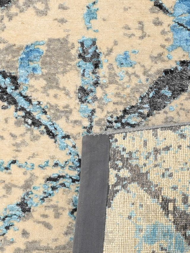 Selvar Hand-knotted Wool & Bamboo Silk Rug - Blue