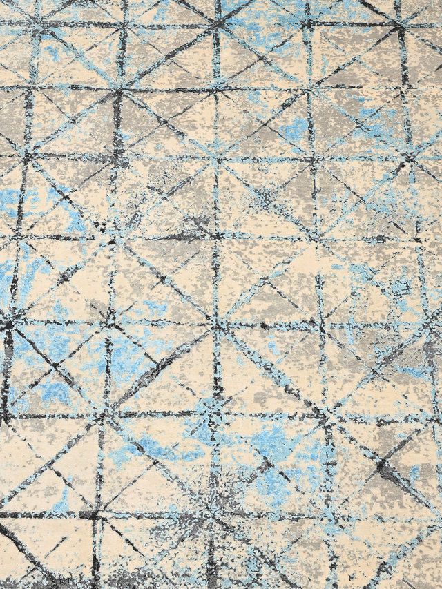 Selvar Hand-knotted Wool & Bamboo Silk Rug - Blue