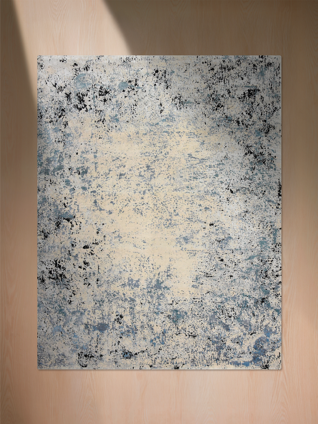 Avrell Hand-Knotted Wool & Bamboo Silk Rug - Blue