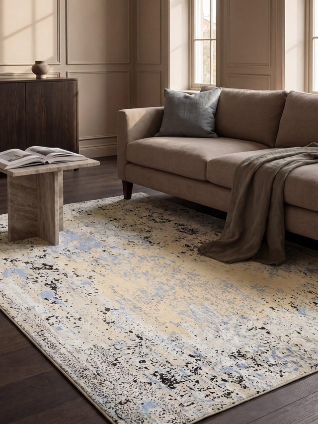 Lorven Hand-Knotted Wool & Bamboo Silk Rug - Blue