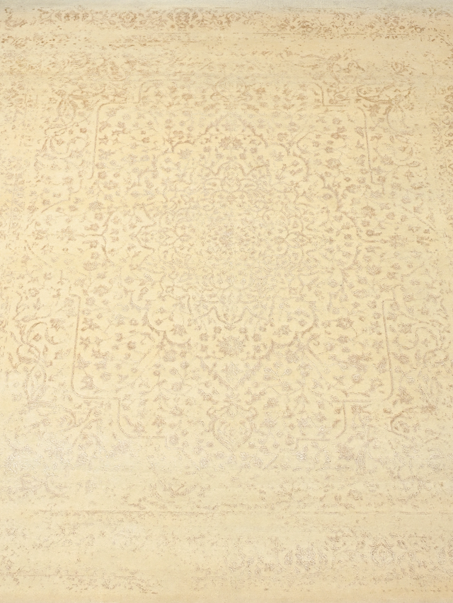 Maro Wool & Bamboo Silk Hand-Knotted Rug - Beige