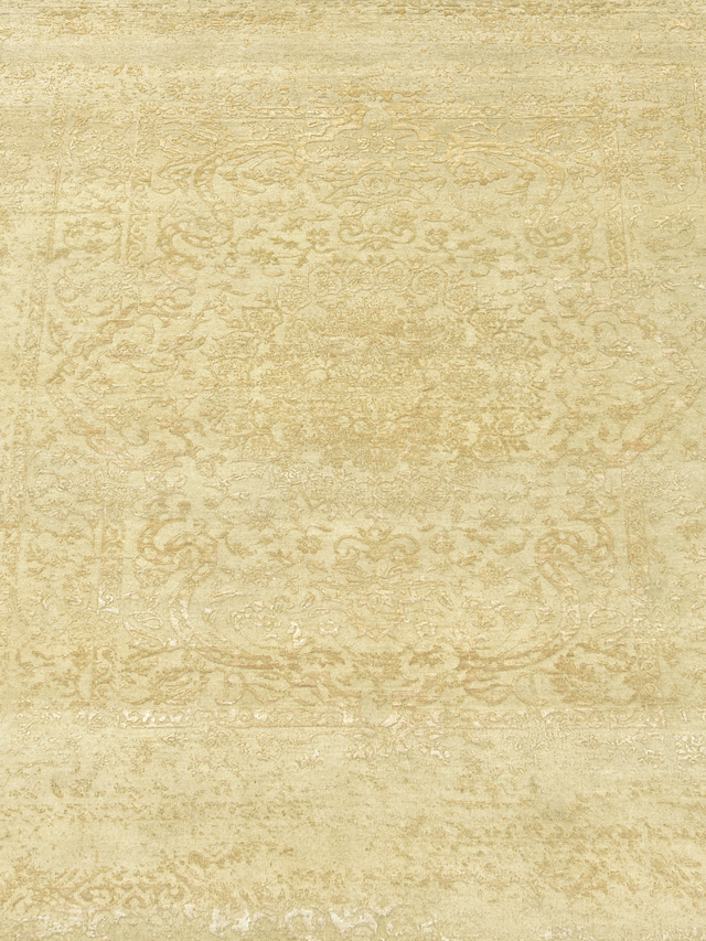 Kavi Pistachio Shell Wool & Bamboo Silk Hand-Knotted Rug