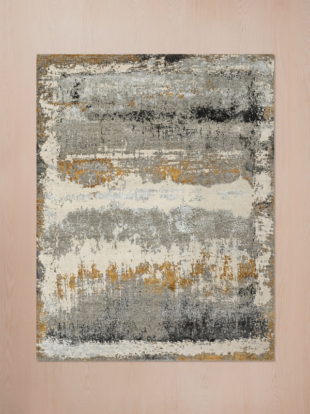 Ardell Hand-Knotted Wool & Bamboo Silk Rug - Grey